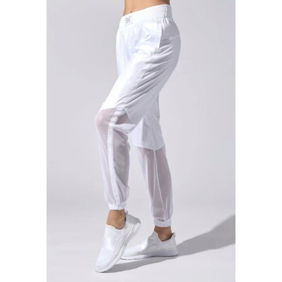 Heroine Sport Glide Mesh Jogger Pants Women’s Size XSmall White Athleisure - Picture 1 of 13